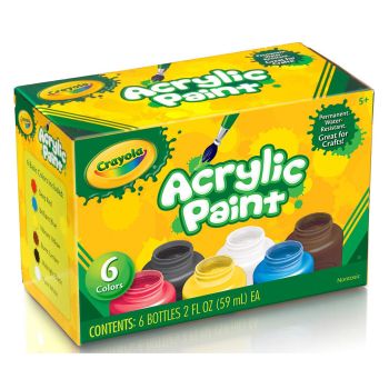 Crayola Acrylic Paint 6 colors 2FLoz (59ml)