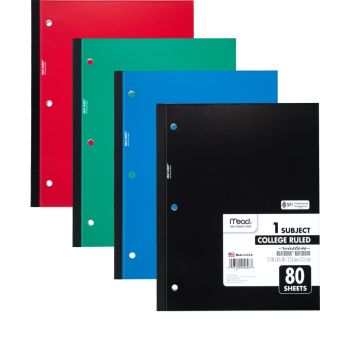 1 Subject College Ruled Wireless Notebook