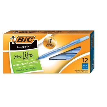 20120 - BIC Round Stic Pens - Blue Medium