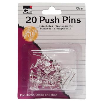 20210- CLI ''20'' Clear Push Pins
