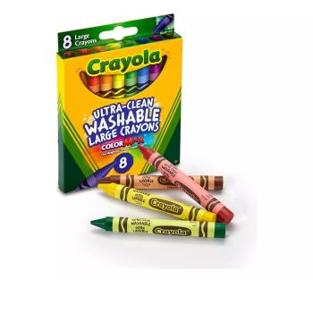52-3280 Crayola 8 Nontoxic Ultra-Clean Washable Large Crayons
