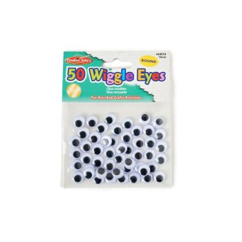 64510 - 50 Wiggle Eyes 10mm Black & White 