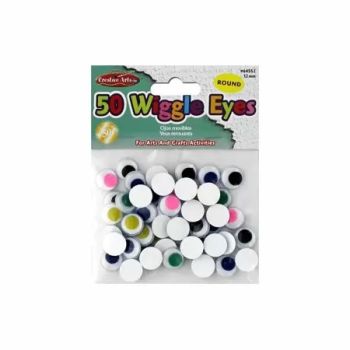 64552 - 50 Wiggle Eyes 12mm Coloured