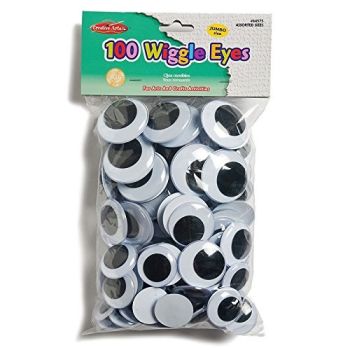 64575- 100 Wiggle Eyes - Black & White Assorted Jumbo Size