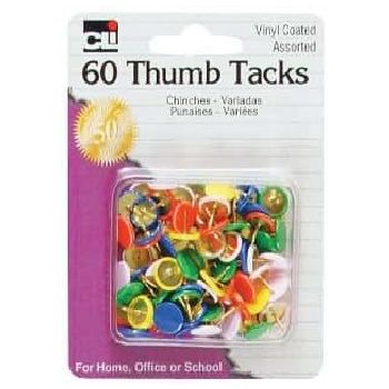 80991 - CLI Assorted 60 Thumb Tacks