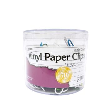 85050- Jumbo Coated Vinyl Paper Clips '200'
