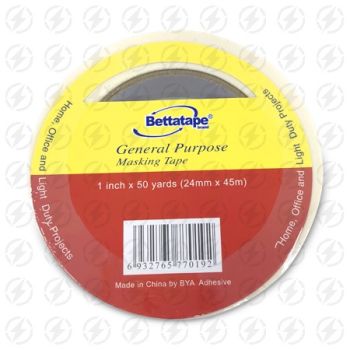 Bettatape general Purpose Masking Tape, 1 in x 50 yrd