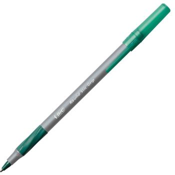 BIC Round Stic Grip Pen Green Medium