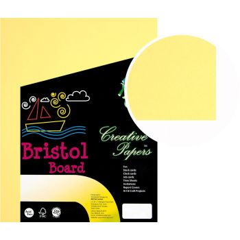 Bristol Board 8 1/2 x 11 Yellow - 100 Sheets, 180 GSM
