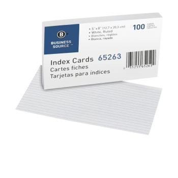 Business Source 100 Index Cards 5in x8in