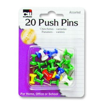 20200- CLI ''20'' Assorted Push Pins 