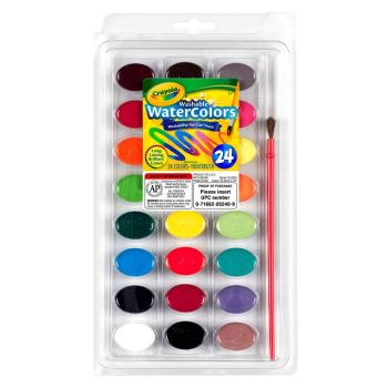 53-0524- Crayola 24 Colors Non-Toxic Washable Watercolors Paint Set