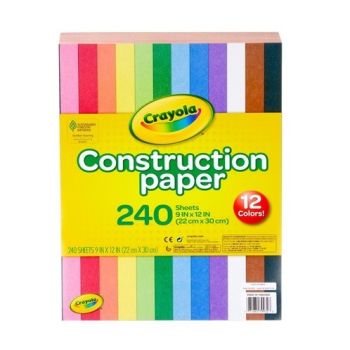 99-3200- Crayola Construction Paper, Assorted colors, 240 sheets, 9in x 12in