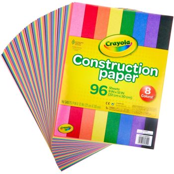 Crayola Construction Paper, Assorted colors, 96 Sheets, 9in 12 in