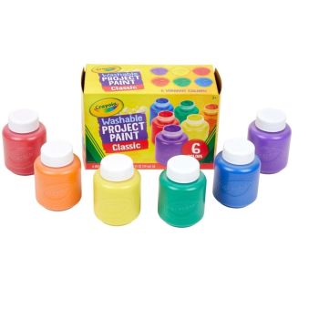 54-1204 - Crayola Washable Project Paint ''6'' Vibrant Colors